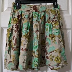 Kimichi Blue Urban Outfitters Green Floral Pleated Mini Skirt, Lightweight, EUC!